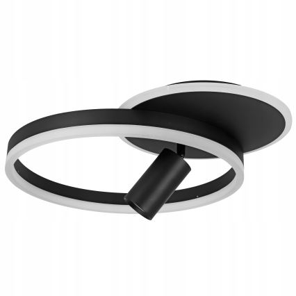 Plafoniera LED 38W/230V + 1xGU10/30W nera