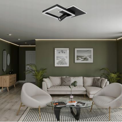 Plafoniera LED/38W/230V + 1xGU10/30W nero