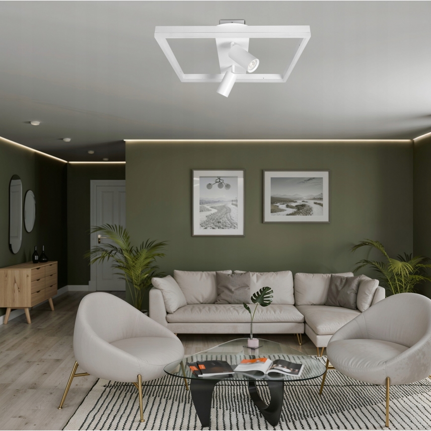 Plafoniera LED/38W/230V + 2xGU10/30W bianca