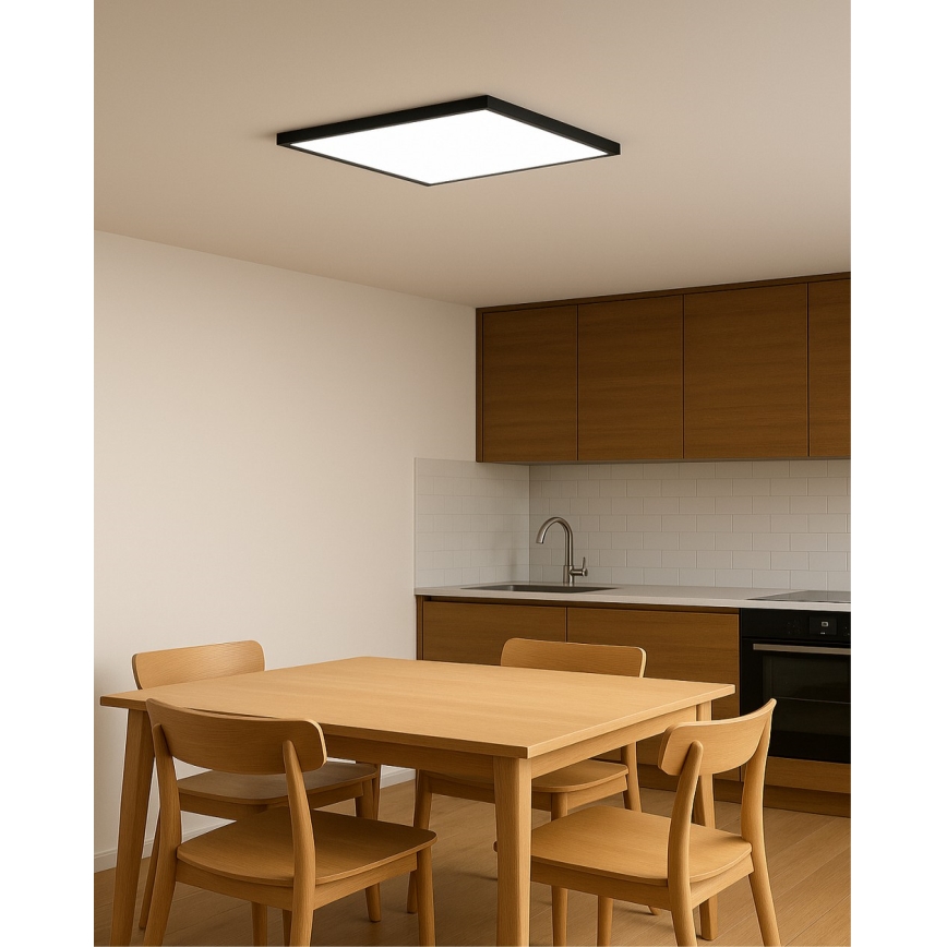Plafoniera LED/40W/230V 3000/4000/6500K 50x50 cm nera