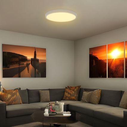 Plafoniera LED per bagno con sensore CHIP SAMSUNG LED/36W/230V IP44 4000K diam. 42 cm bianco + telecomando