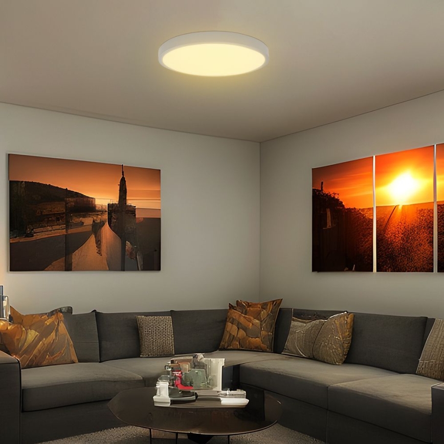 Plafoniera LED per bagno con sensore CHIP SAMSUNG LED/36W/230V IP44 4000K diam. 42 cm bianco + telecomando