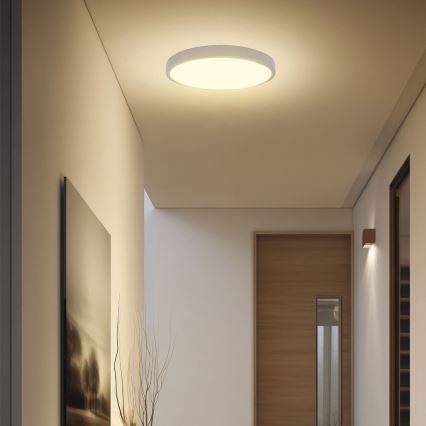 Plafoniera LED per bagno con sensore CHIP SAMSUNG LED/36W/230V IP44 4000K diam. 42 cm bianco + telecomando