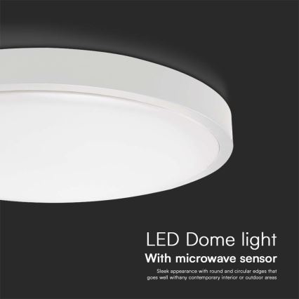 Plafoniera LED per bagno con sensore CHIP SAMSUNG LED/36W/230V IP44 4000K diam. 42 cm bianco + telecomando