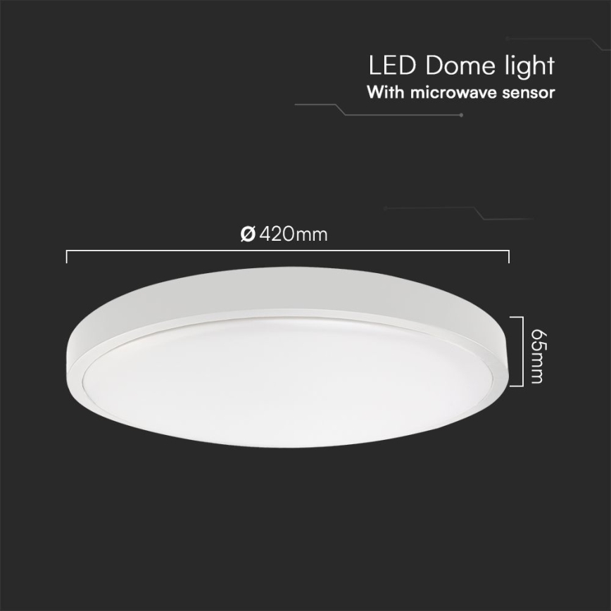 Plafoniera LED per bagno con sensore CHIP SAMSUNG LED/36W/230V IP44 4000K diam. 42 cm bianco + telecomando