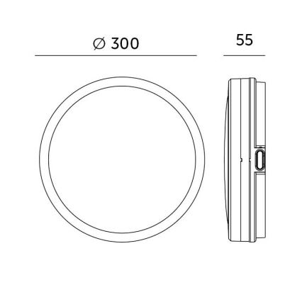Plafoniera LED per bagno con sensore LED/18W/230V 3000/4000/6500K IP65 diam. 30 cm nera + telecomando