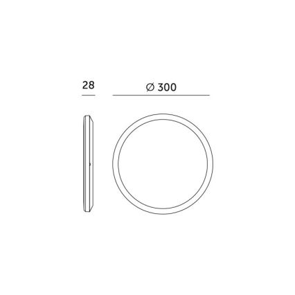 Plafoniera da bagno LED NIVERA LED/18W/230V IP54 3000/4000/6000K diam. 30 cm nero