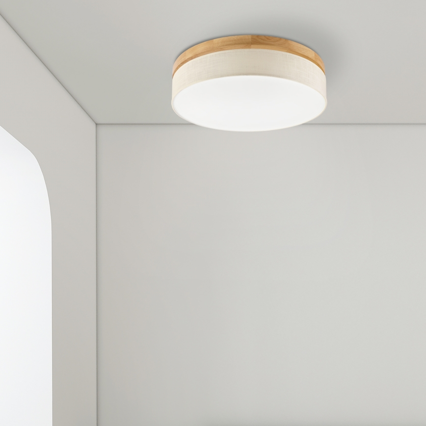 Plafoniera LED BELLADONNA - 36W, 230V, diametro 50 cm, crema/rovere