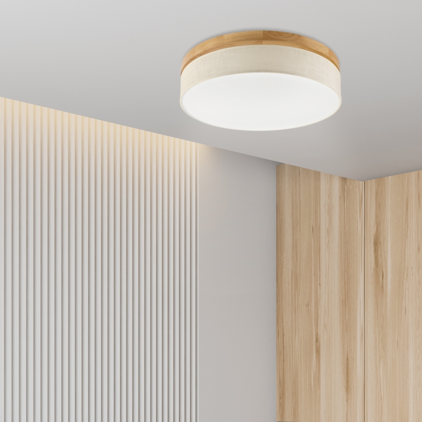 Plafoniera LED BELLADONNA - 36W, 230V, diametro 50 cm, crema/rovere
