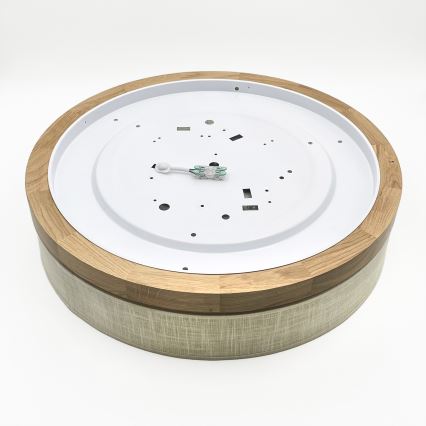 Plafoniera LED BELLADONNA - 36W, 230V, diametro 50 cm, crema/rovere