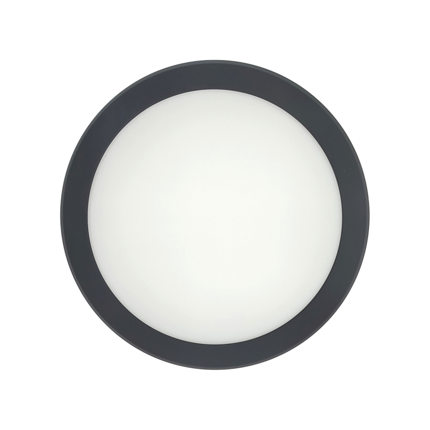 Plafoniera LED per bagno con sensore di movimento, 20W/230V, 3000/4000/6500K, Ø 23 cm, IP54, antracite