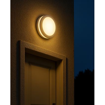 Plafoniera da bagno LED con sensore di movimento, 20W/230V, 3000/4000/6500K, Ø 23 cm, IP54, bianca