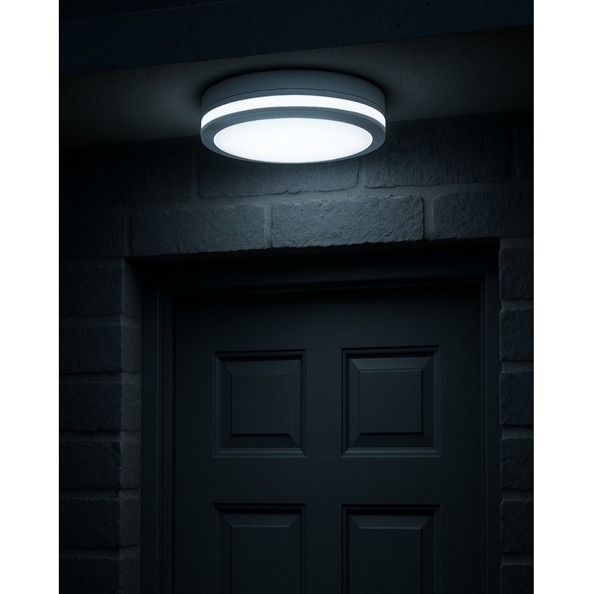 Plafoniera da bagno LED con sensore di movimento, 20W/230V, 3000/4000/6500K, Ø 23 cm, IP54, bianca