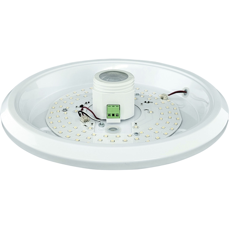 Plafoniera LED con sensore di movimento e sensore crepuscolare e modulo d'emergenza MANA LED/12W/230V 1500 mAh Ø 29 cm bianca