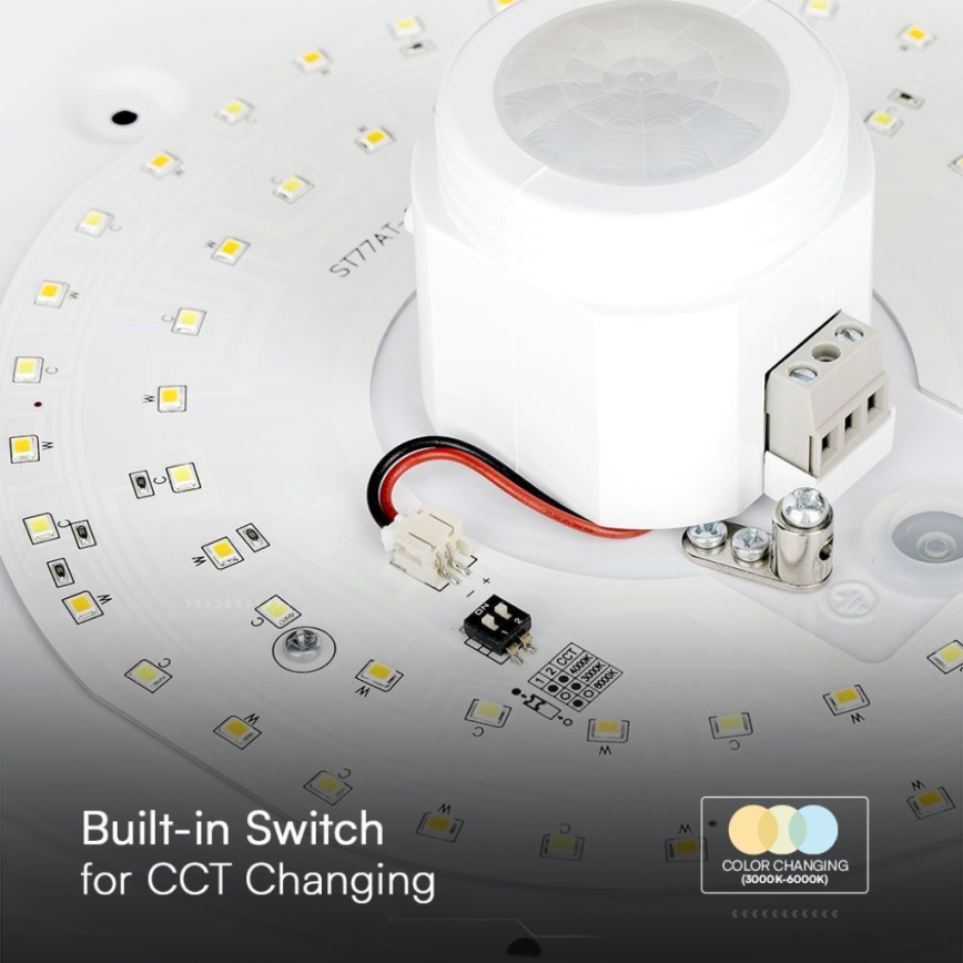 Plafoniera LED con sensore SAMSUNG CHIP LED/12W/230V 3000/4000/6000K diametro 29 cm bianco