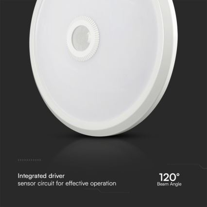 Plafoniera LED con sensore SAMSUNG CHIP LED/12W/230V 3000/4000/6000K diametro 29 cm bianco