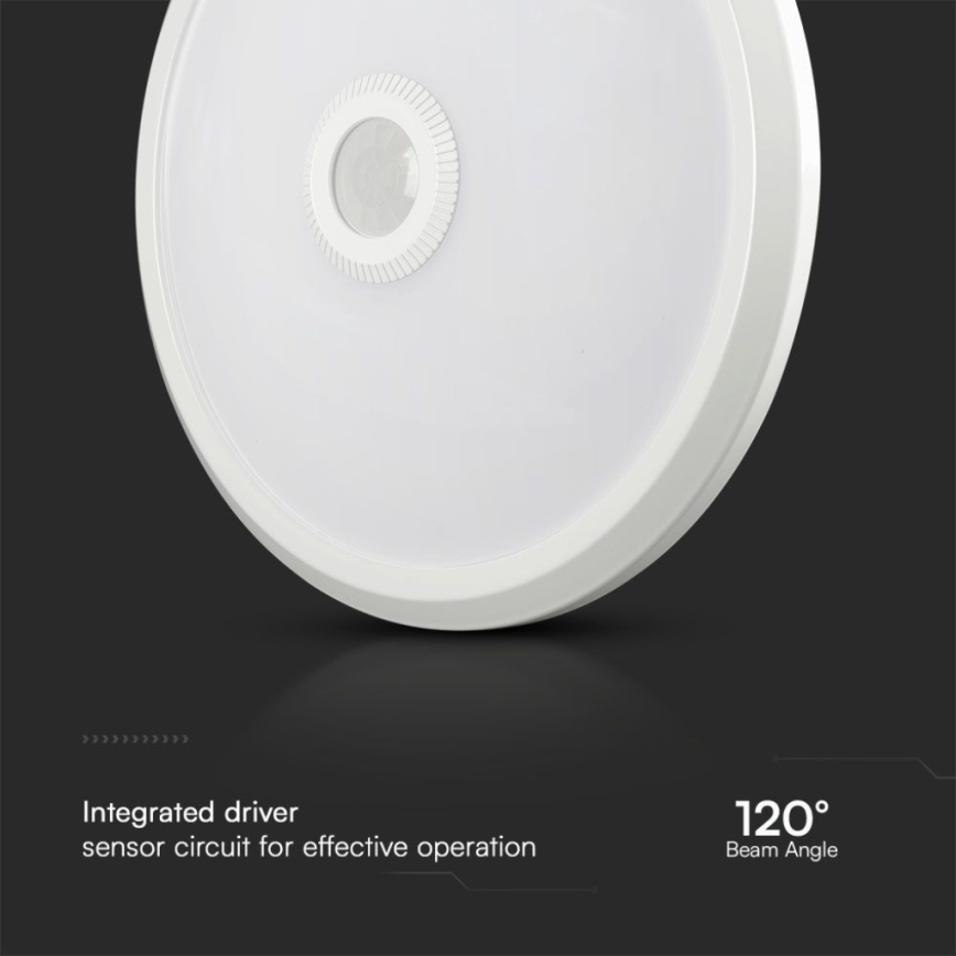 Plafoniera LED con sensore SAMSUNG CHIP LED/12W/230V 3000/4000/6000K diametro 29 cm bianco