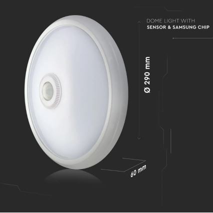 Plafoniera LED con sensore LED/12W/230V 6400K