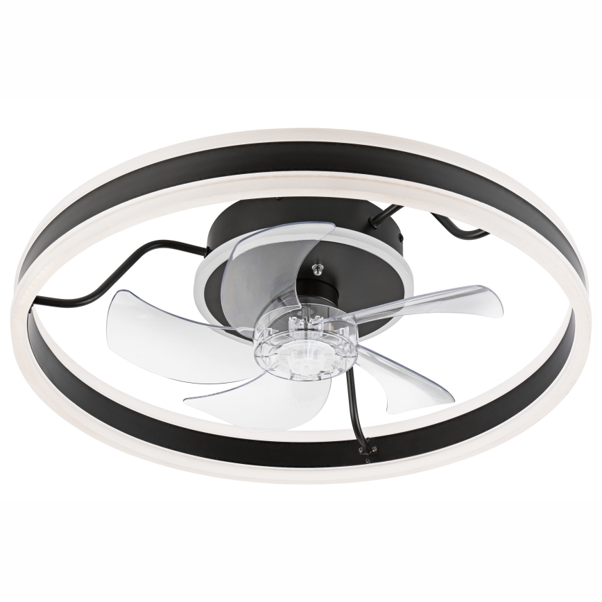 Lampada da soffitto dimmerabile a LED con ventilatore APOLLO LED/38W/230V nero + telecomando