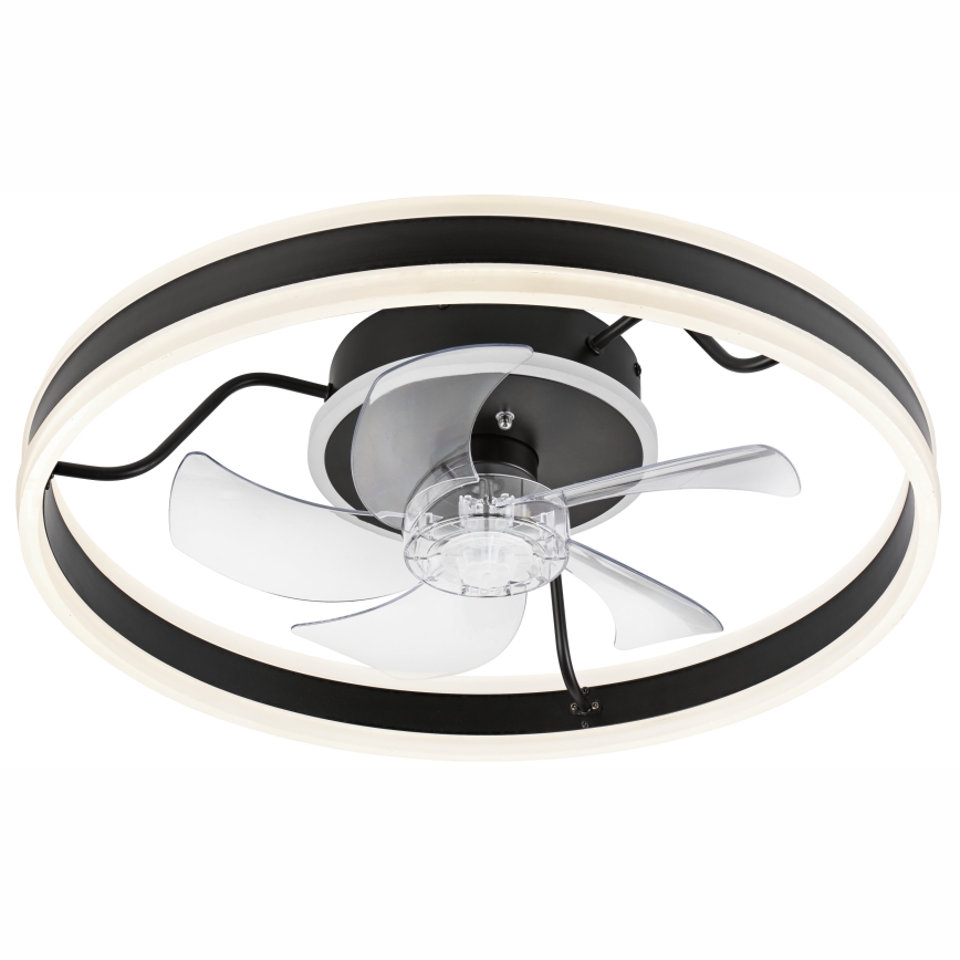 Lampada da soffitto dimmerabile a LED con ventilatore APOLLO LED/38W/230V nero + telecomando