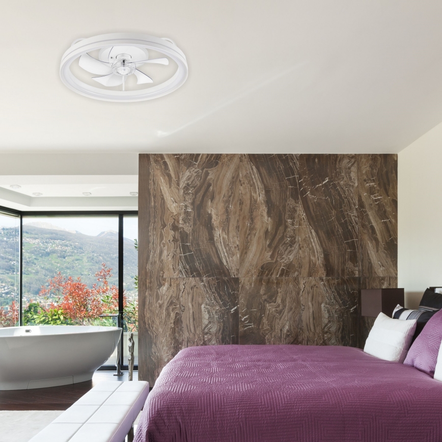 LED Plafoniera dimmerabile con ventilatore FARGO LED/37W/230V bianco + telecomando