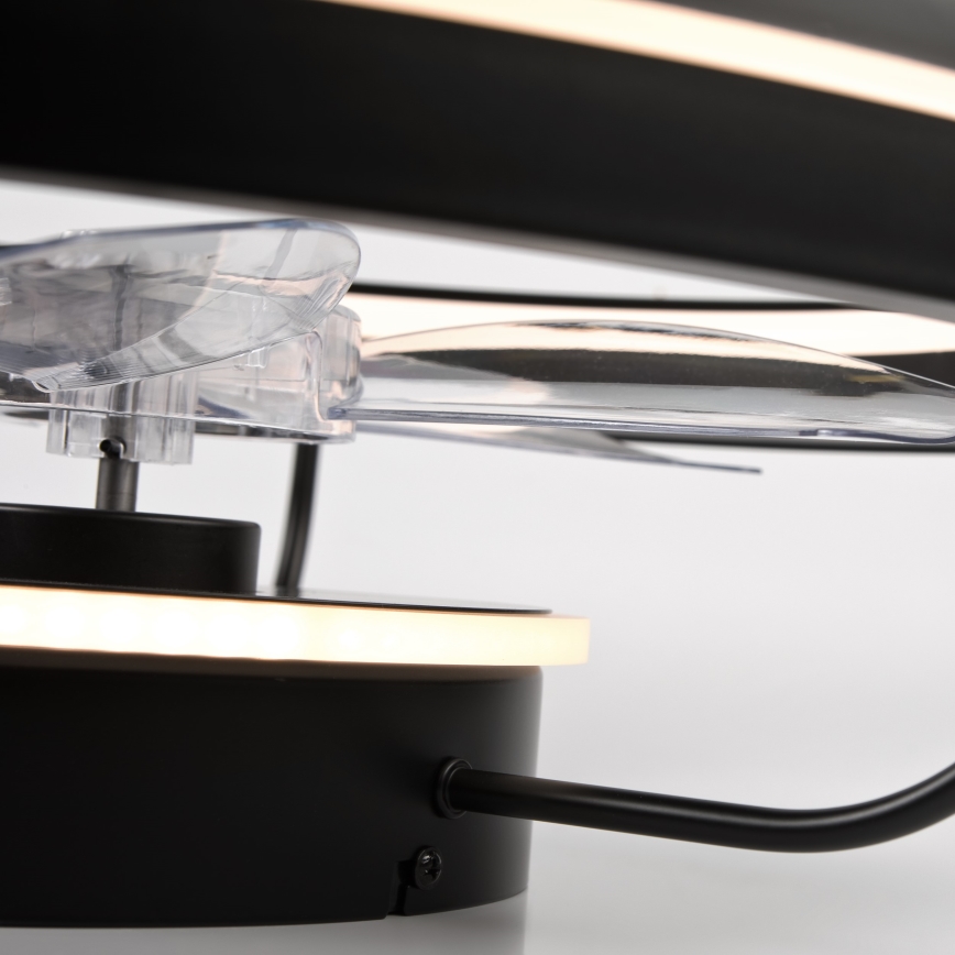 LED Plafoniera dimmerabile con ventilatore FARGO LED/37W/230V nero + telecomando