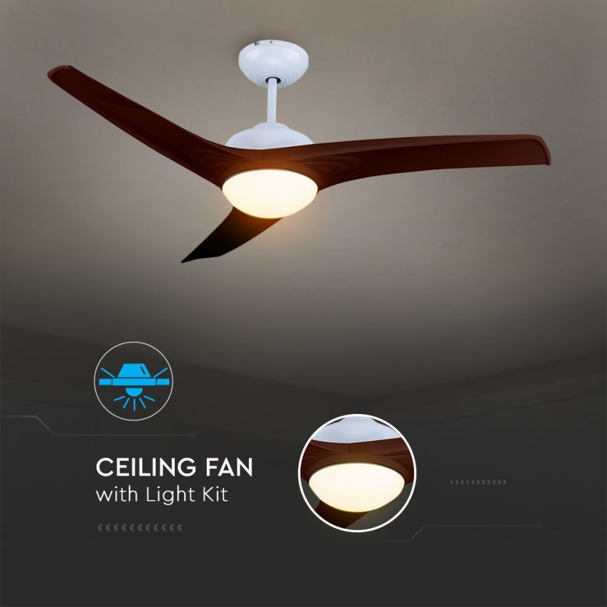 Plafoniera LED con ventilatore LED/15W/230V 3000/4000/6400K + telecomando