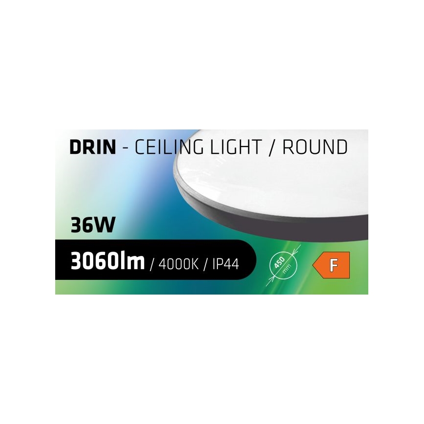 Plafoniera LED da bagno CIRCLE LED/36W/230V 4000K diametro 45 cm IP44 nero