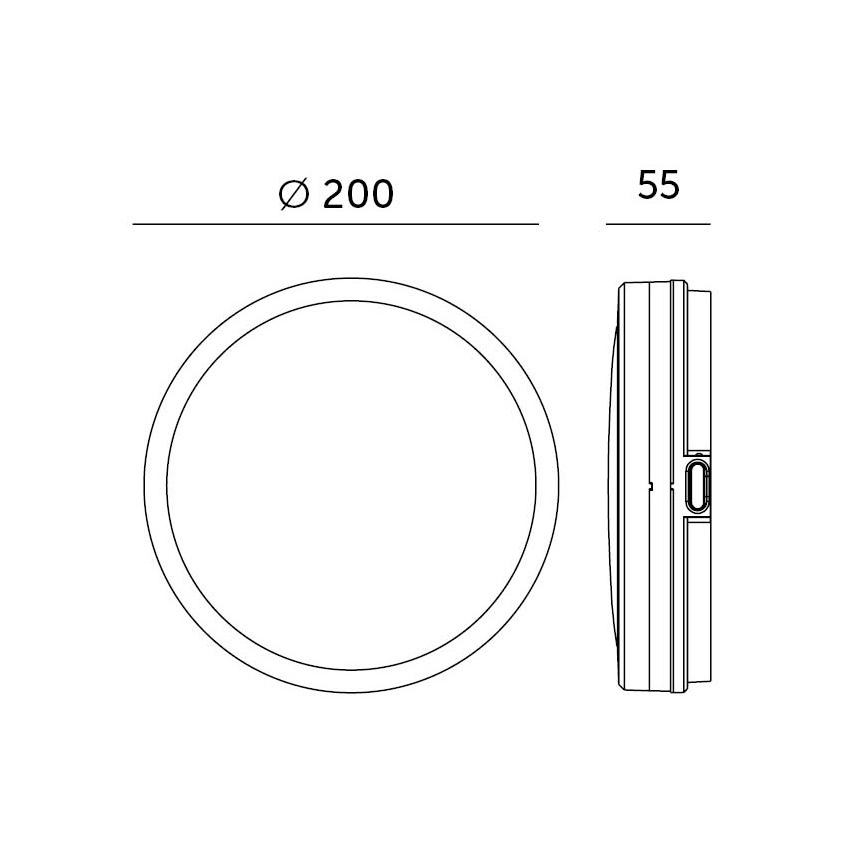 Plafoniera LED da bagno con sensore LED/12W/230V 3000/4000/6500K IP65 diametro 20 cm nero + telecomando