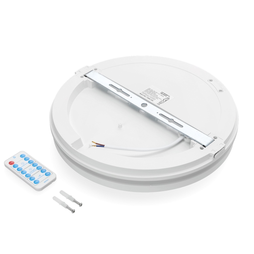 Plafoniera LED da bagno con sensore LED/18W/230V 3000/4000/6500K IP65 diametro 30 cm bianco + telecomando