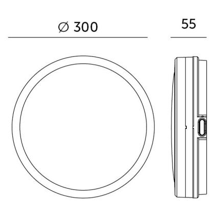 Plafoniera LED da bagno con sensore LED/18W/230V 3000/4000/6500K IP65 diametro 30 cm bianco + telecomando