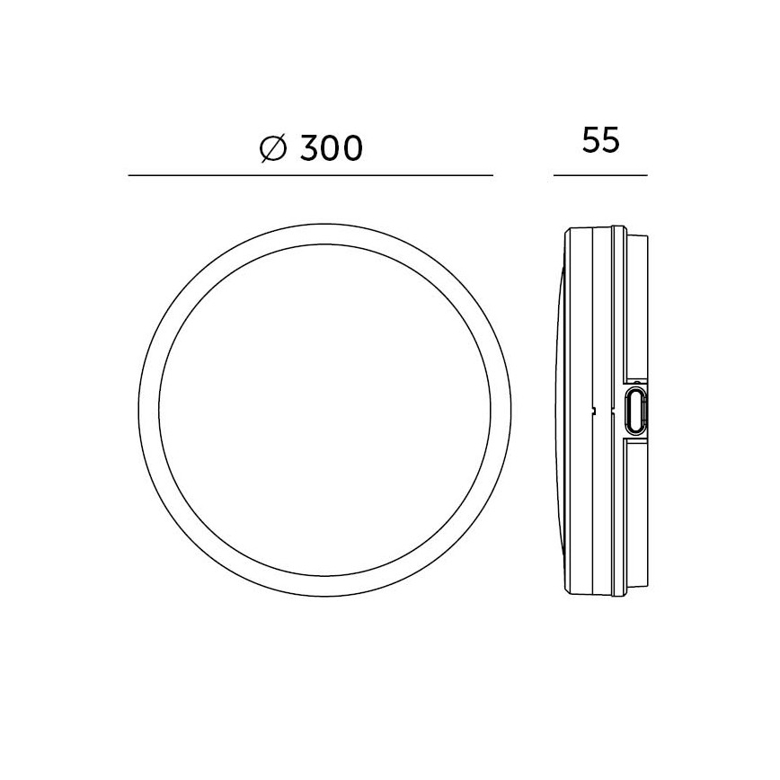 Plafoniera LED da bagno con sensore LED/18W/230V 3000/4000/6500K IP65 diametro 30 cm nero + telecomando