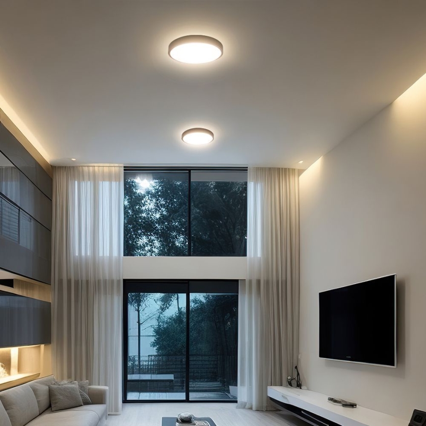 Plafoniera LED da bagno con sensore SAMSUNG CHIP LED/18W/230V IP44 4000K diametro 29 cm nero + telecomando