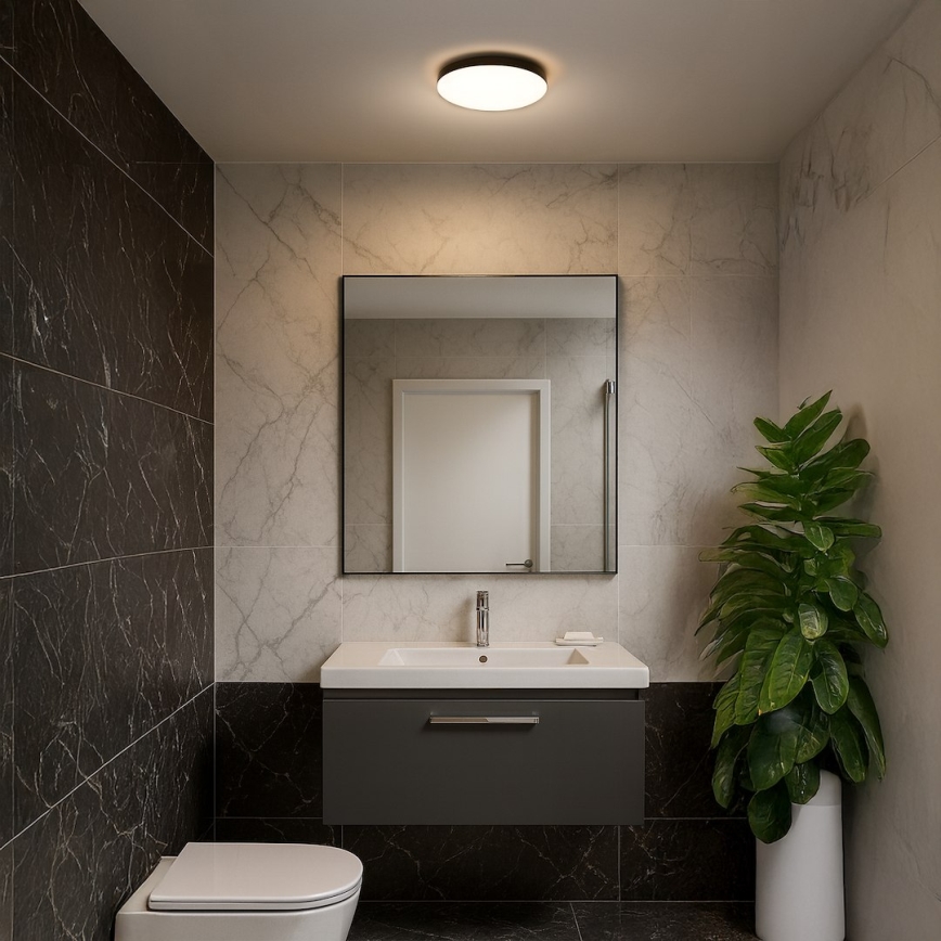 Plafoniera LED da bagno con sensore MAYA LED/13W/230V diametro 33 cm IP44 nero