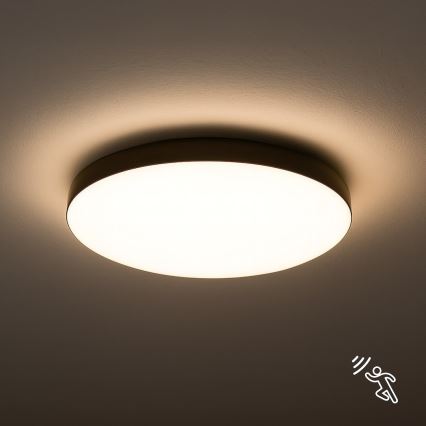 Plafoniera LED da bagno con sensore MAYA LED/13W/230V diametro 33 cm IP44 nero