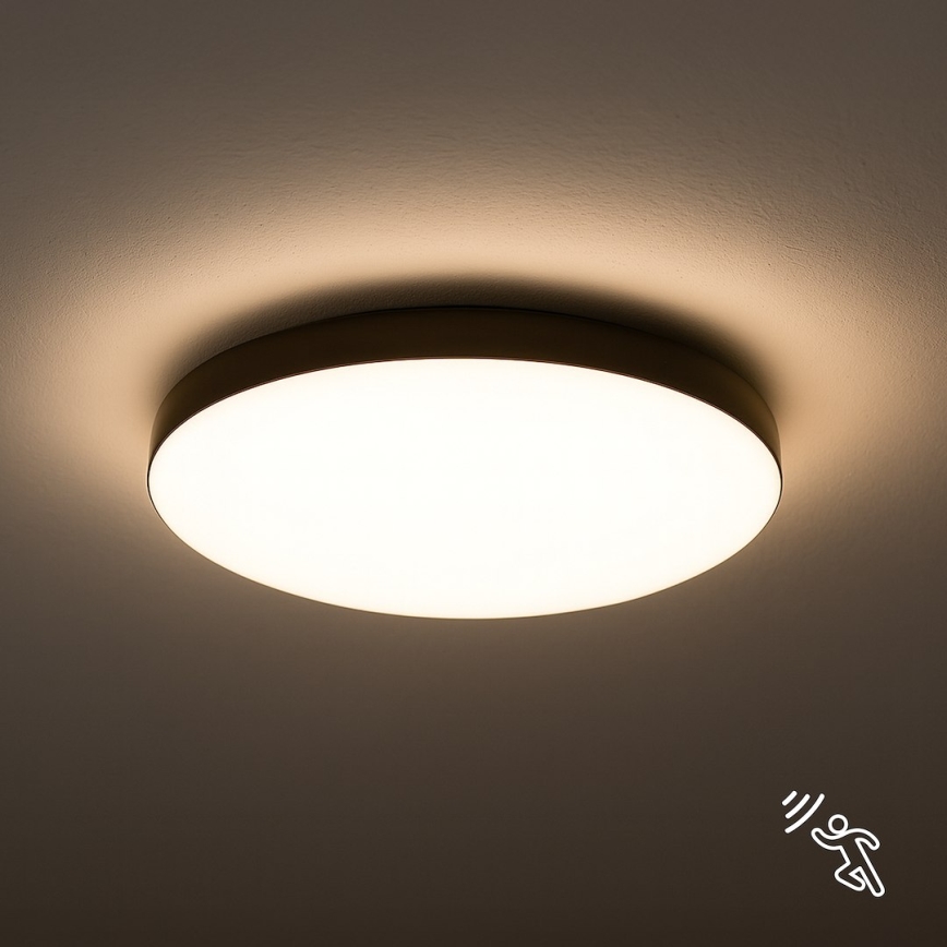 Plafoniera LED da bagno con sensore MAYA LED/13W/230V diametro 33 cm IP44 nero