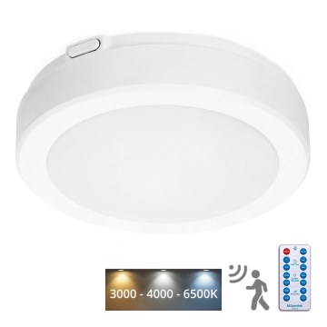 Plafoniera LED da bagno con sensore NAIROS LED/12W/230V IP65 3000/4000/6500K diametro 20 cm bianco + telecomando