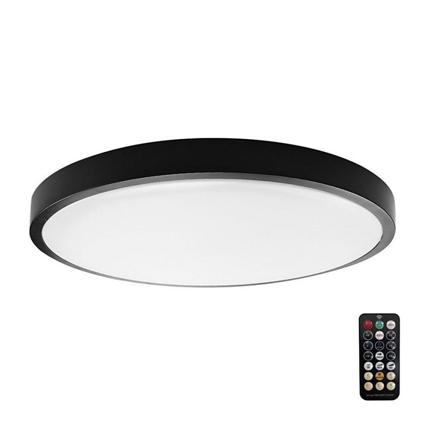 Plafoniera LED da bagno con sensore SAMSUNG CHIP LED/18W/230V IP44 4000K diametro 29 cm nero + telecomando