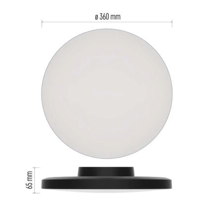 Plafoniera LED da bagno LED/18W/230V 3000/4000/5700K IP55 nero