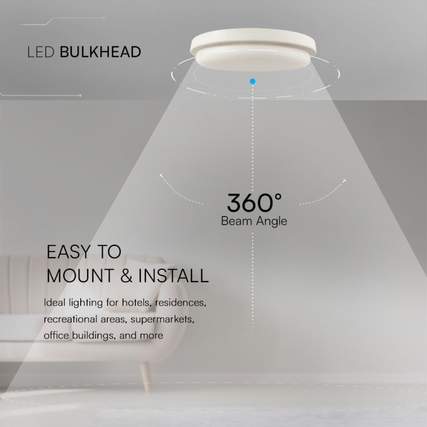 Plafoniera LED da bagno LED/24W/230V 3000K IP54 diametro 24 cm