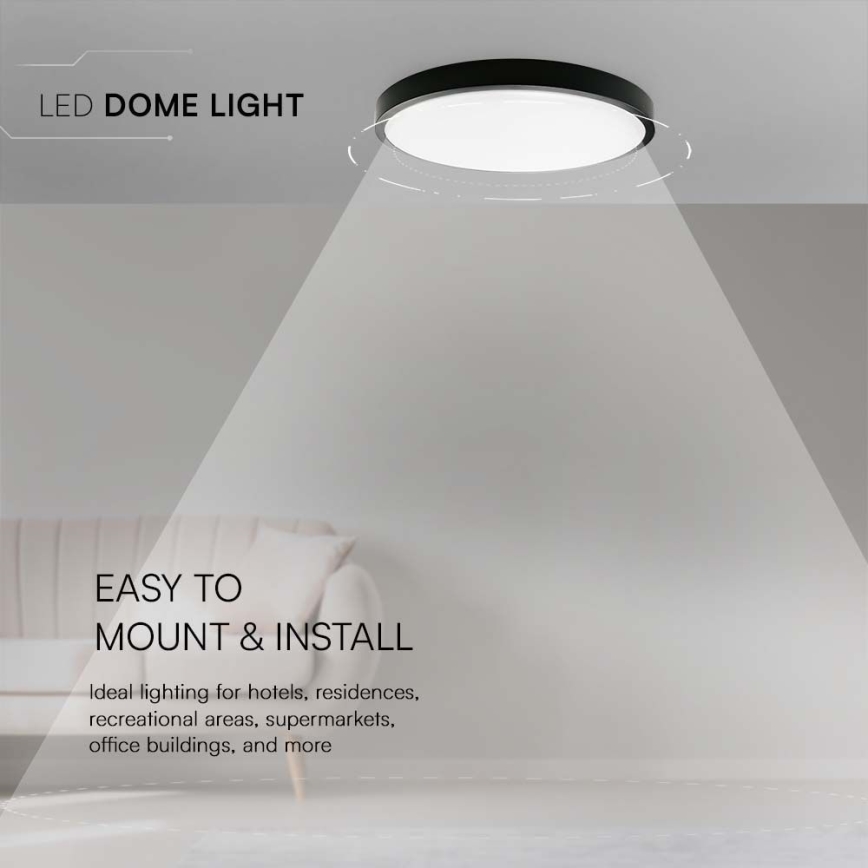 Plafoniera LED da bagno LED/36W/230V 3000K IP44 nero