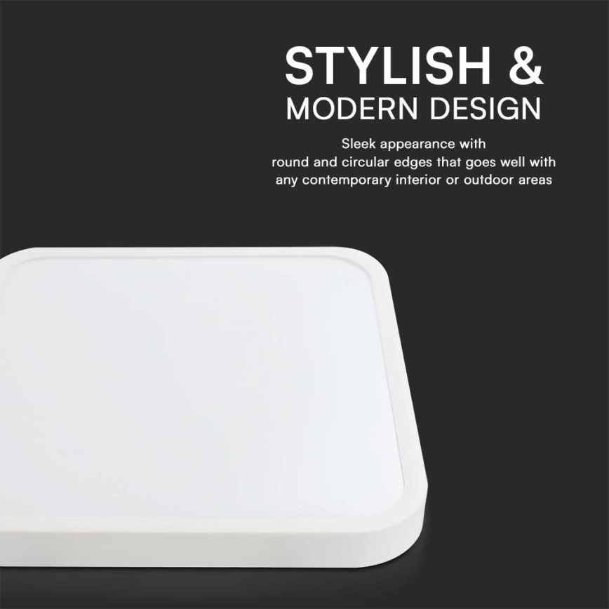 Plafoniera LED da bagno LED/48W/230V 6500K IP44 42x42 cm bianco