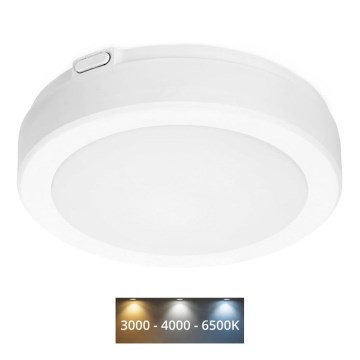 Plafoniera LED da bagno NAIROS LED/12W/230V 3000/4000/6500K IP65 diametro 20 cm bianco