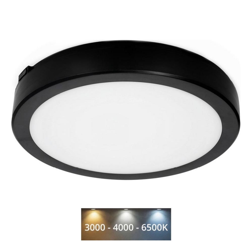 Plafoniera LED da bagno NAIROS LED/18W/230V 3000/4000/6500K IP65 diametro 30 cm nero