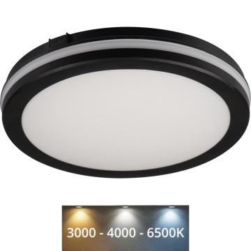 Plafoniera LED da esterno BENO ECO LED/12W/230V 3000/4000/6500K diametro 20 cm IP65 nero