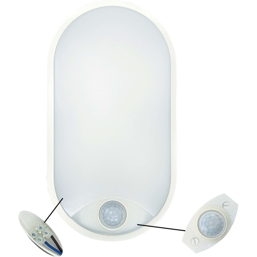 Plafoniera LED da esterno con sensore LED/14W/230V IP54 bianco
