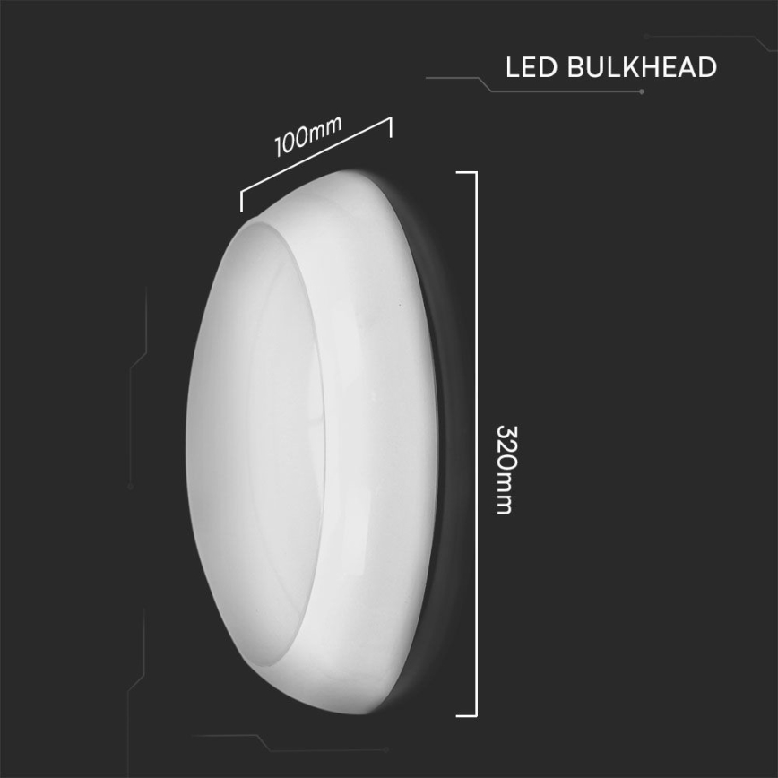 Plafoniera LED da esterno con sensore LED/8W/16W/20W/230V IP65 3000/4000/6500K