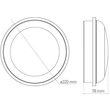 Plafoniera LED da esterno DARA LED/20W/230V IP65 nero
