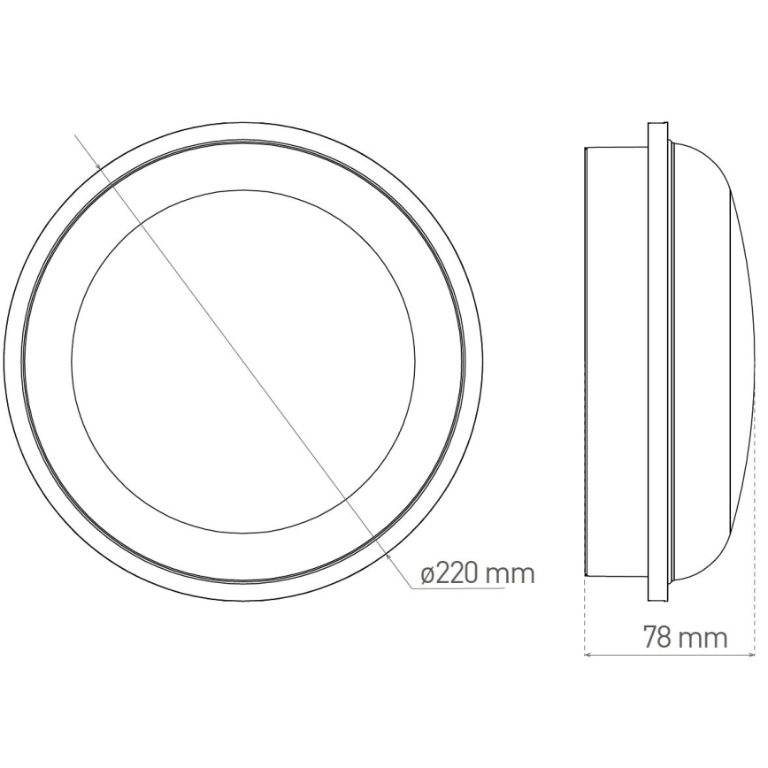 Plafoniera LED da esterno DARA LED/20W/230V IP65 nero