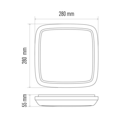 Plafoniera LED da esterno DORI LED/24W/230V IP54 quadrato